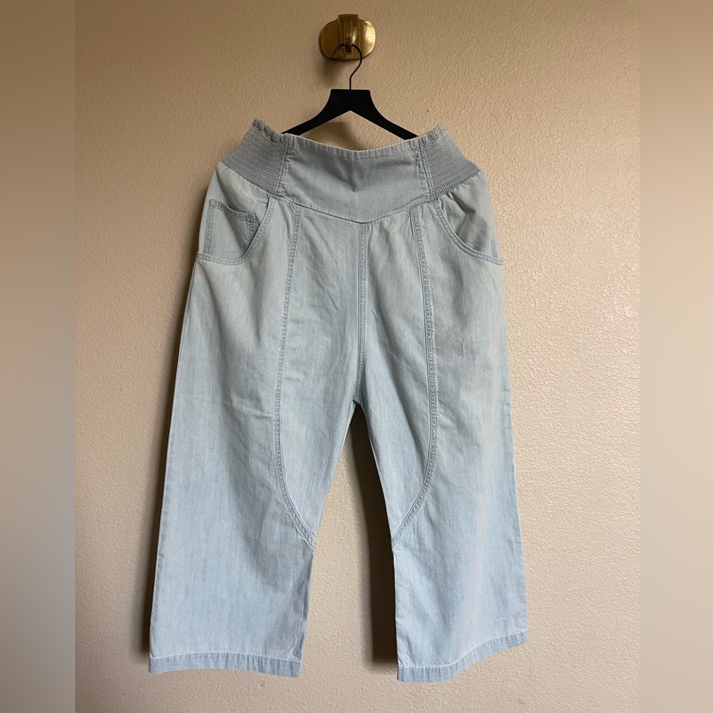 WE THE FREE Lunan Crop Harem Jeans in Boardwalk, MEDIUM